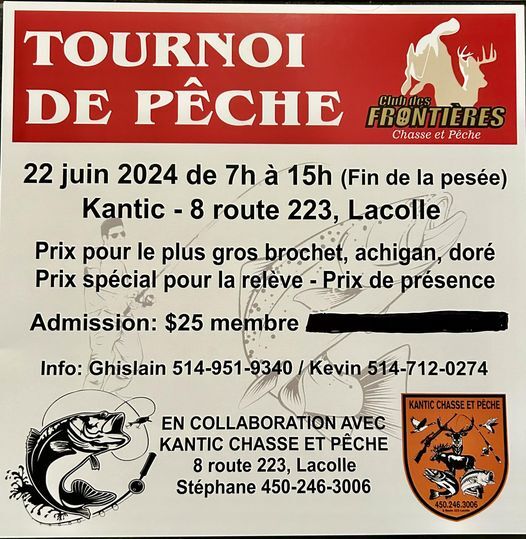 Tournoi de pêche - Club des Frontières